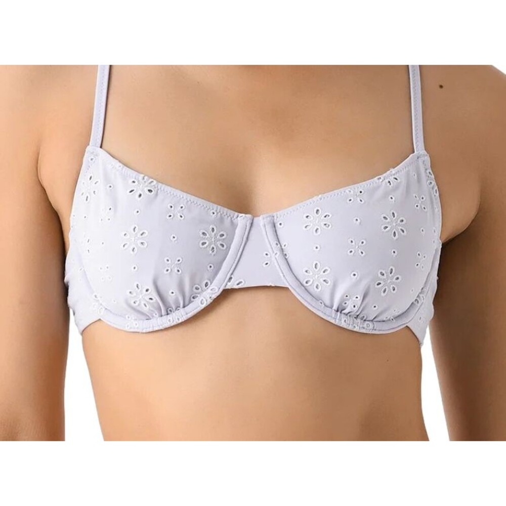 Solid & Striped The Daphne Size MED White Eyelet Underwire Bikini Top